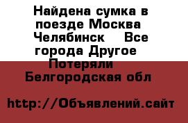 Найдена сумка в поезде Москва -Челябинск. - Все города Другое » Потеряли   . Белгородская обл.